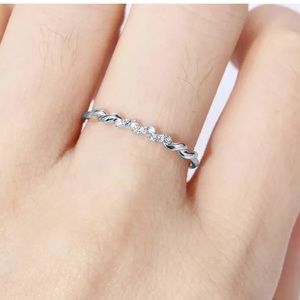 Elegant 925 Silver,rose Gold Rings White Sapphire